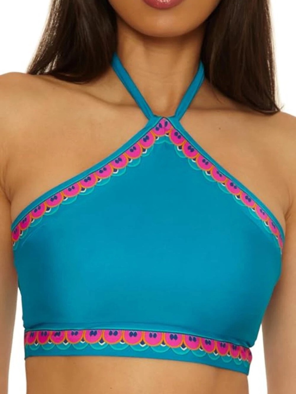Trina Turk Mykonos Halter Reversible Bikini Top with Pink Paisley Print, NWT, 14 - Picture 3 of 10